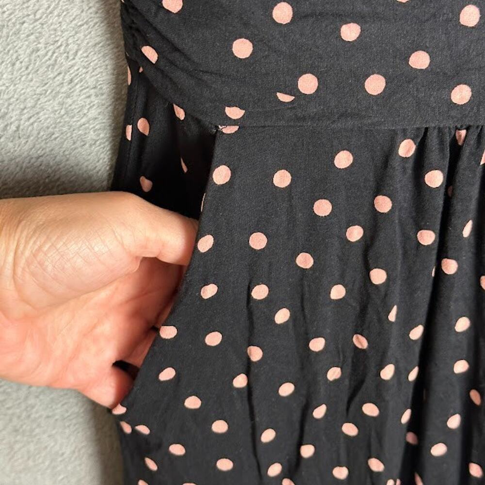 Boden Dress Womens 4P Black Pink Polka Dot Amelia Jersey Knit Preppy Career - Picture 4 of 12